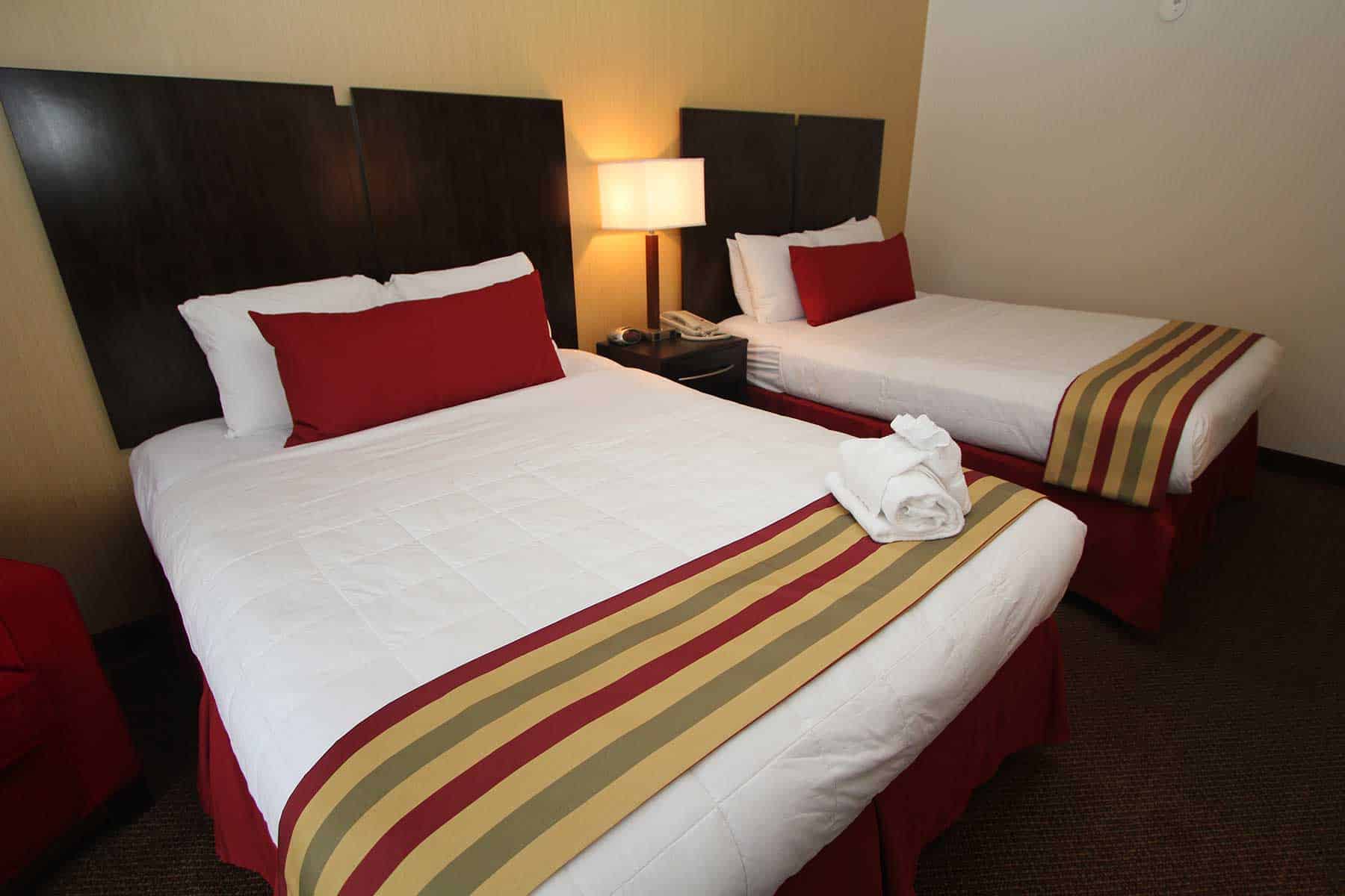room with two queen beds
