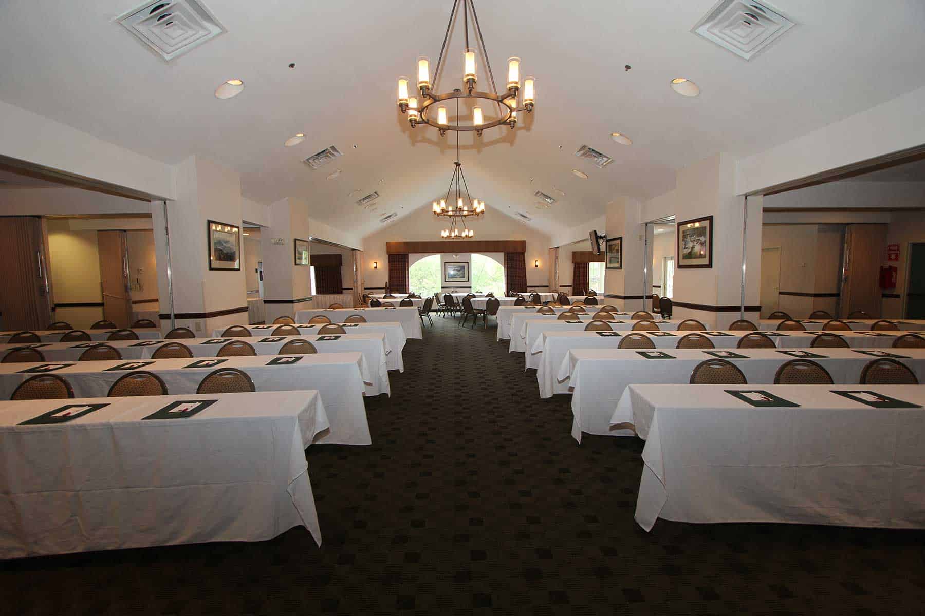 Ballroom conference room set up for meeting in Gatlinburg Tn