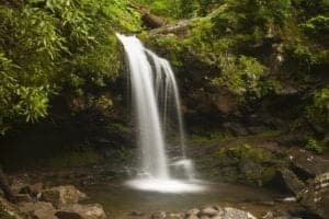 grotto falls in the smoky mountains